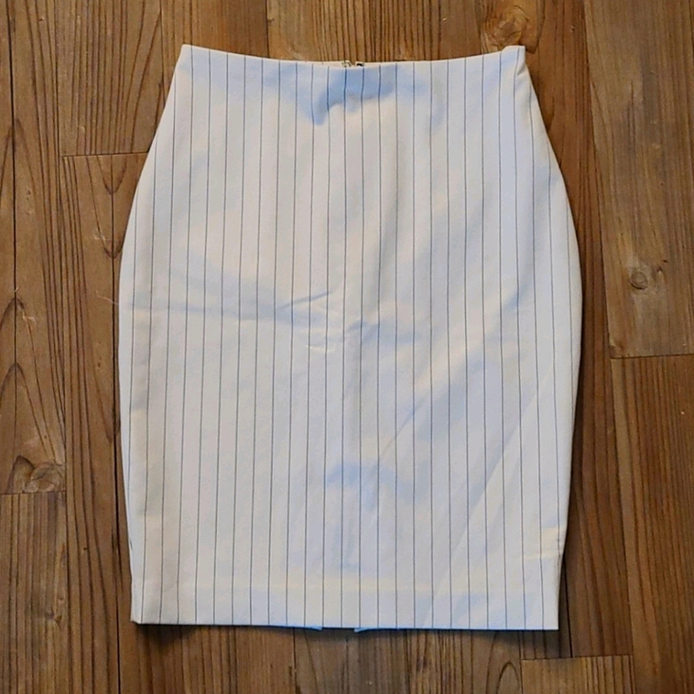 White Stripe Pencil Skirt